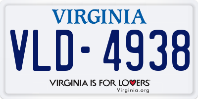 VA license plate VLD4938