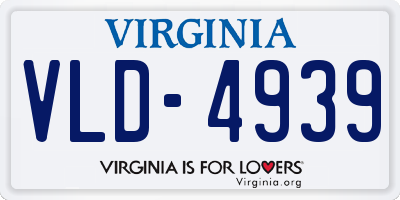 VA license plate VLD4939
