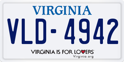 VA license plate VLD4942