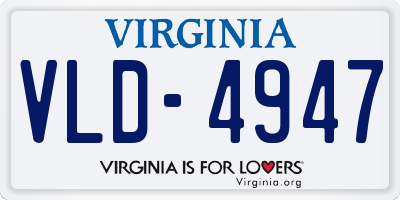 VA license plate VLD4947