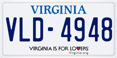 VA license plate VLD4948