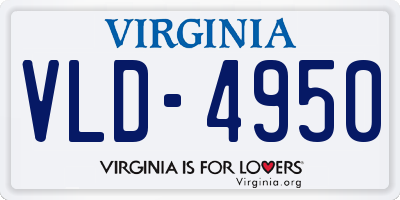 VA license plate VLD4950