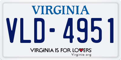 VA license plate VLD4951