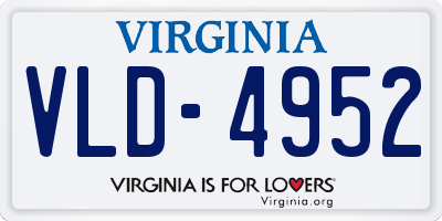 VA license plate VLD4952