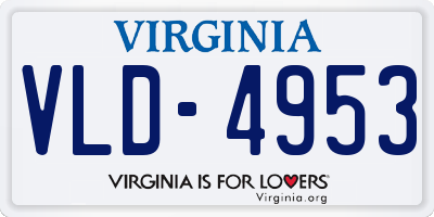 VA license plate VLD4953