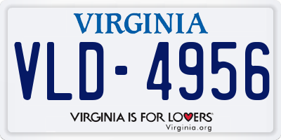 VA license plate VLD4956