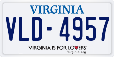 VA license plate VLD4957