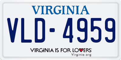 VA license plate VLD4959