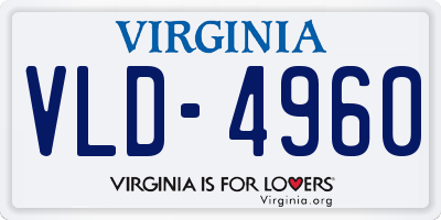 VA license plate VLD4960