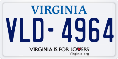 VA license plate VLD4964