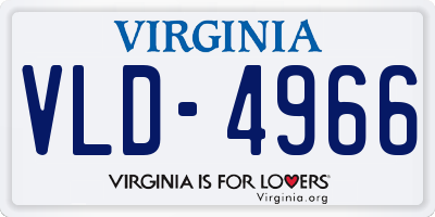 VA license plate VLD4966