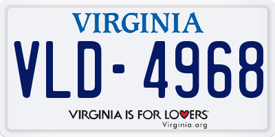 VA license plate VLD4968