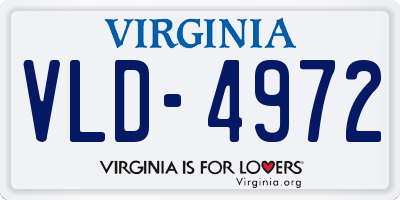 VA license plate VLD4972