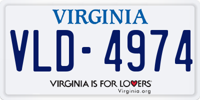 VA license plate VLD4974