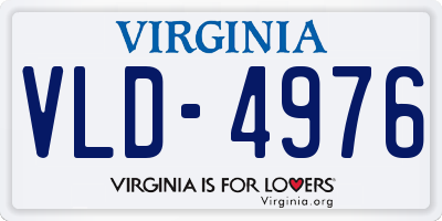 VA license plate VLD4976