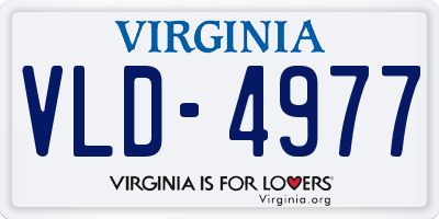 VA license plate VLD4977