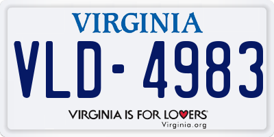 VA license plate VLD4983