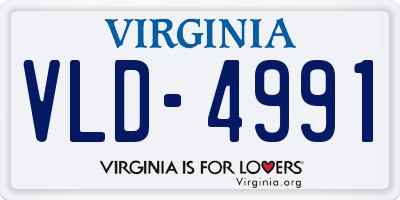VA license plate VLD4991