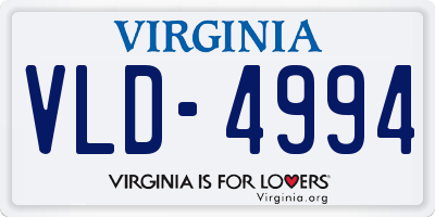 VA license plate VLD4994
