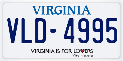 VA license plate VLD4995