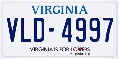 VA license plate VLD4997