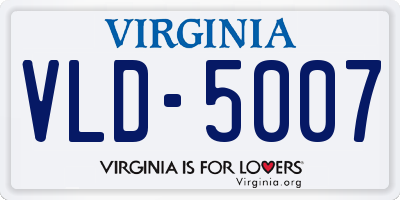VA license plate VLD5007