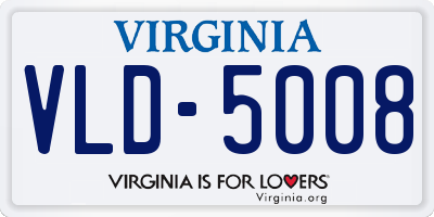 VA license plate VLD5008