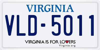 VA license plate VLD5011