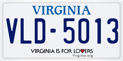 VA license plate VLD5013
