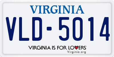 VA license plate VLD5014