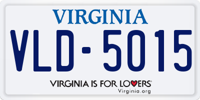 VA license plate VLD5015