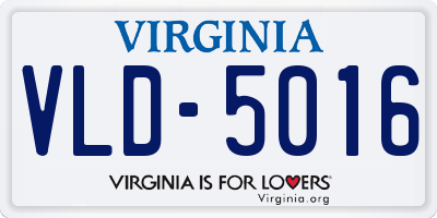 VA license plate VLD5016