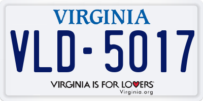 VA license plate VLD5017