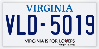 VA license plate VLD5019