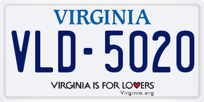 VA license plate VLD5020