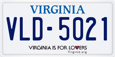 VA license plate VLD5021