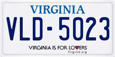 VA license plate VLD5023