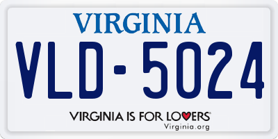 VA license plate VLD5024