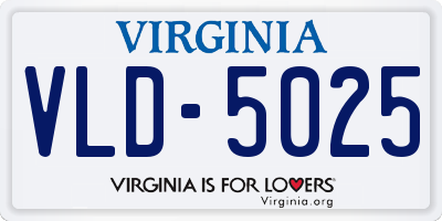VA license plate VLD5025