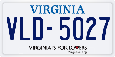 VA license plate VLD5027