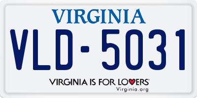 VA license plate VLD5031
