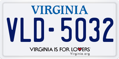 VA license plate VLD5032