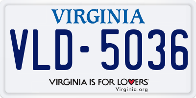 VA license plate VLD5036