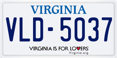 VA license plate VLD5037