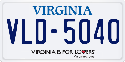 VA license plate VLD5040