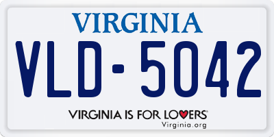 VA license plate VLD5042