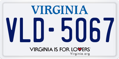 VA license plate VLD5067