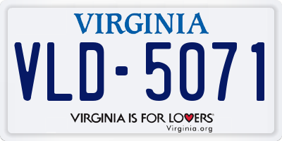 VA license plate VLD5071