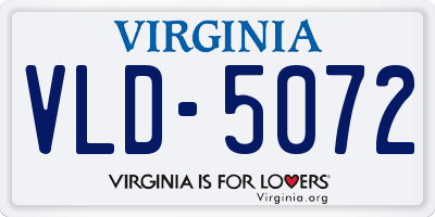 VA license plate VLD5072
