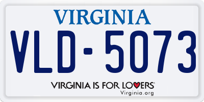 VA license plate VLD5073